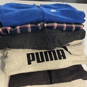 Puma. Nike. Cat & Jack. Old Navy. Boys Used Sweaters. Bundle of 5.
